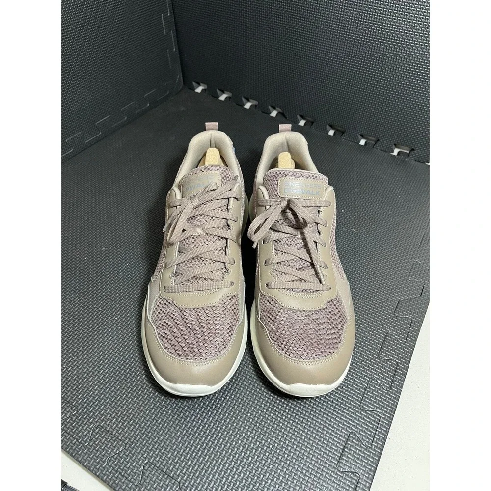 Skechers GoWalk Walking Shoes Mens 11 Khaki Tan Mesh Lace Up 216166